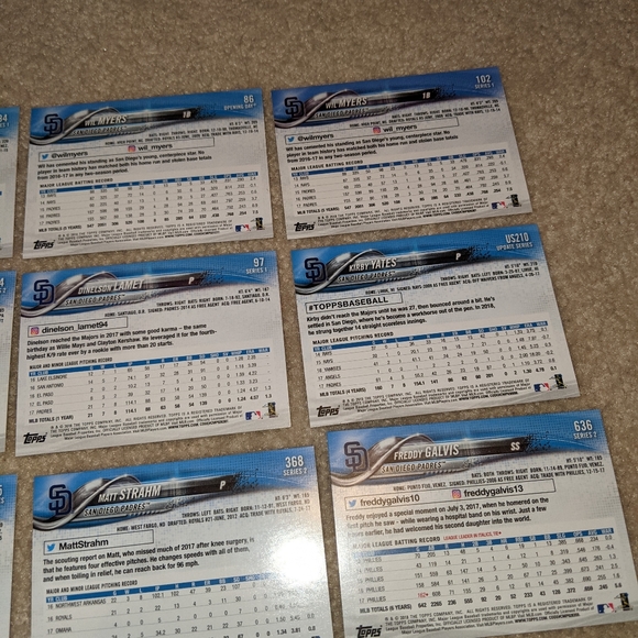 2018 topps San Diego Padres lot of 19 - Picture 11 of 12